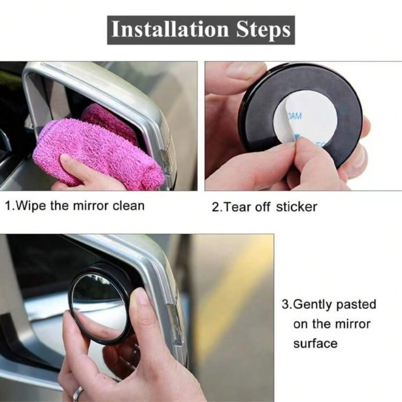 Blind Spot Mirror Wide Angle Convex 2Pcs - 2 Pezzi Specchietto Convesso Rotondo per