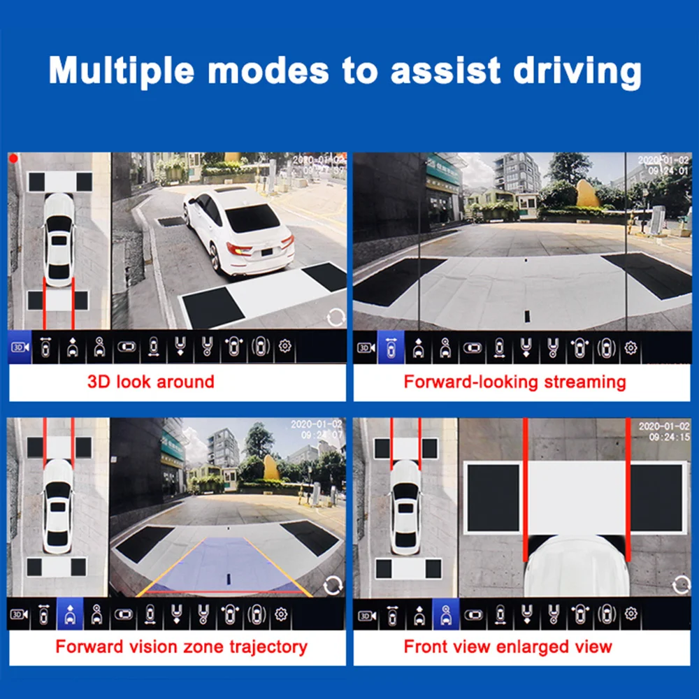SMARTOUR Sistema di Visione a  - 360 Degree Bird View Car Camera System recensione e prezzo