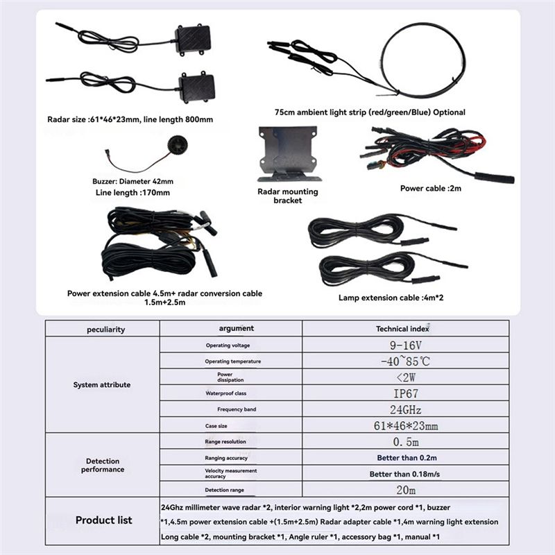 Sistema di Rilevamento Punti C - Millimeter Wave Radar Blind Spot Warning recensione e prezzo