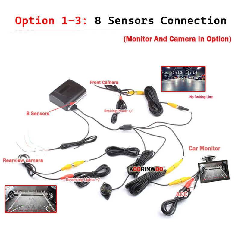 Sistema Intelligente Koorinwoo - Car Parking Sensor 8 Sensor Front Rear recensione e prezzo